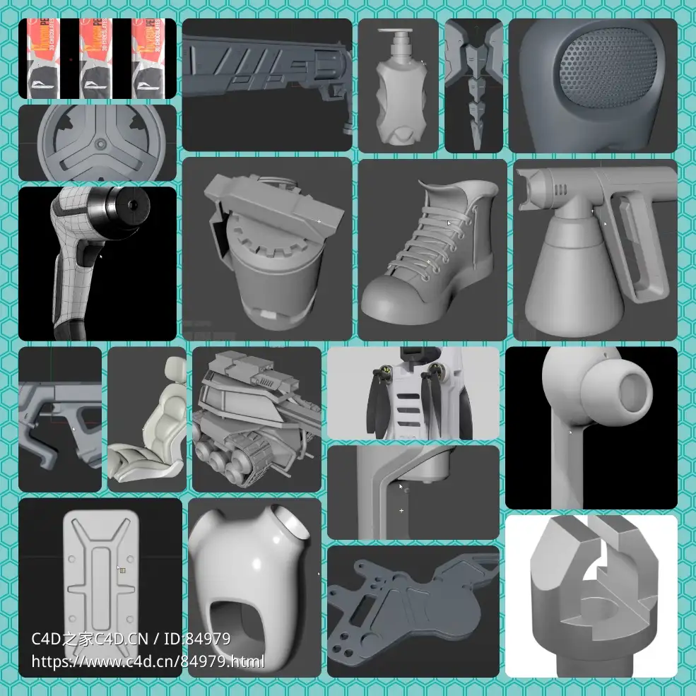 150+套C4D工业设计硬表面多边形产品建模案例视频教程合集 - C4D之家 - photo-collage-(2).jpg