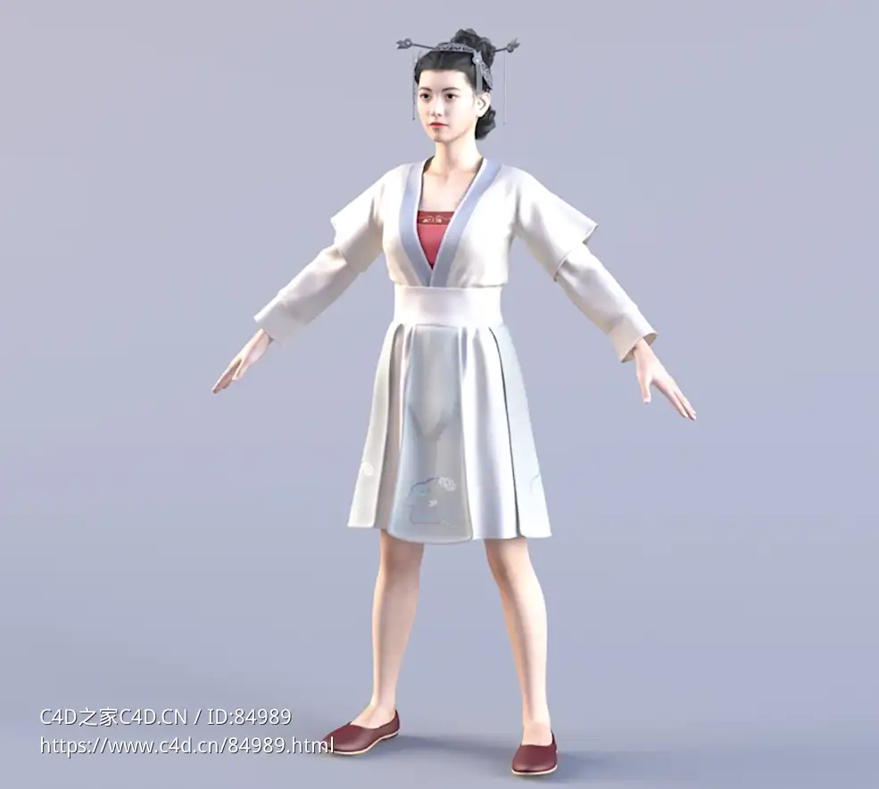 古韵新姿三维技术重现汉服之美展现东方女性典雅风采与文化底蕴亚洲典雅美女c4d模型