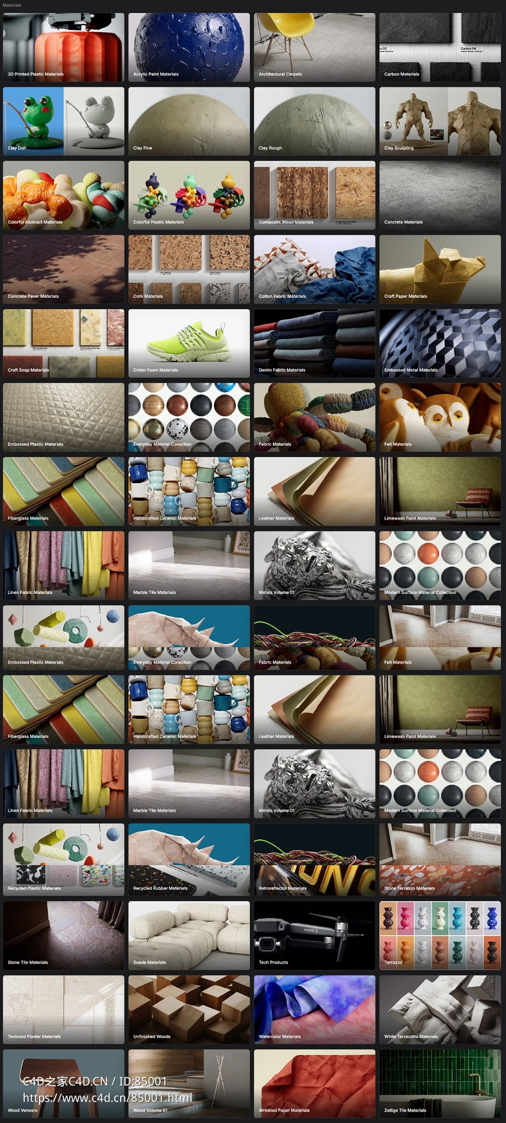 灰猩猩GSG 102G超级材质包：3D设计与动画创作的终极利器，打造完美视觉效果的必备神器GSG - Materials - C4D之家 - 6539db27837e5c2a46c89b10b68cbaaf.jpg