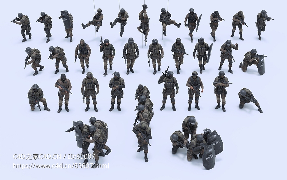 30GB大型现代警察特警反恐精英人物3D模型Modular Hero Character BIG/MEDIUM/SMALL – SWAT - C4D之家 - ann-grin-swat-beige.jpg