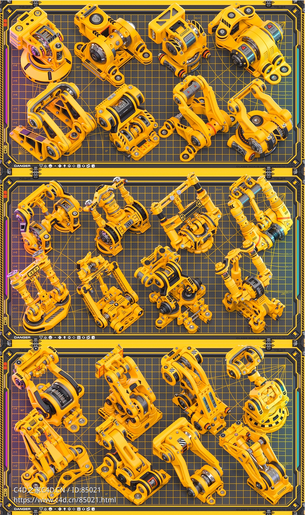 未来工业之芯：420组精密科幻机械零件3D模型集，引领创意设计新纪元Artstation – Sci-Fi Hard Surface Mechanical KITBASH 420 DETAILS