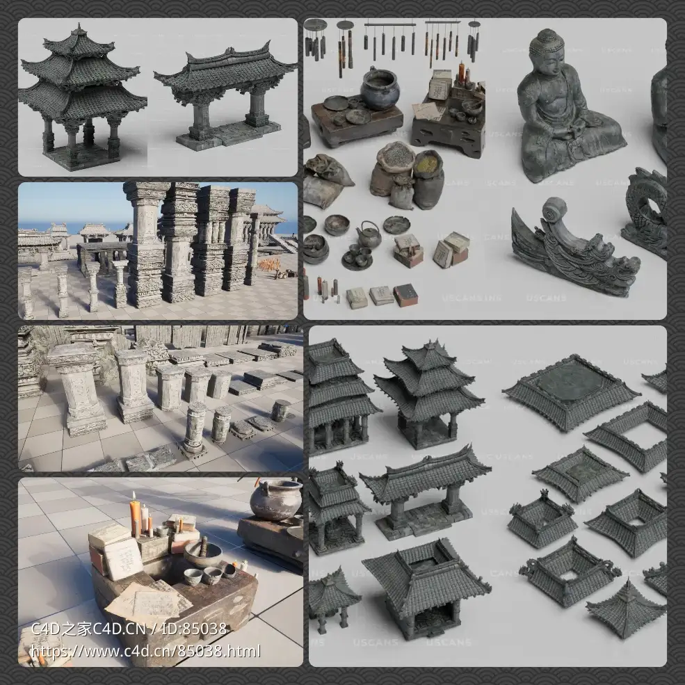 黑神话悟空风格国风中式建筑3D模型集少林寺寺庙古韵新声融汇传统与数字艺术的东方美学巅峰之作