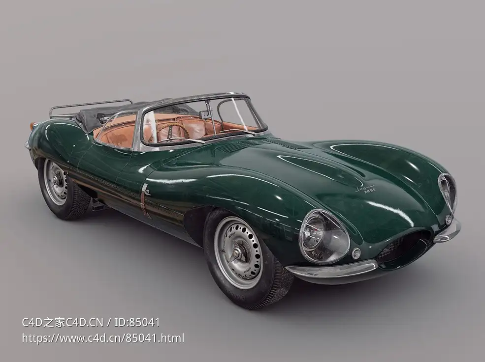 1957年捷豹XKSS复古汽车模型Jaguar 3D Model 1957 XKSS