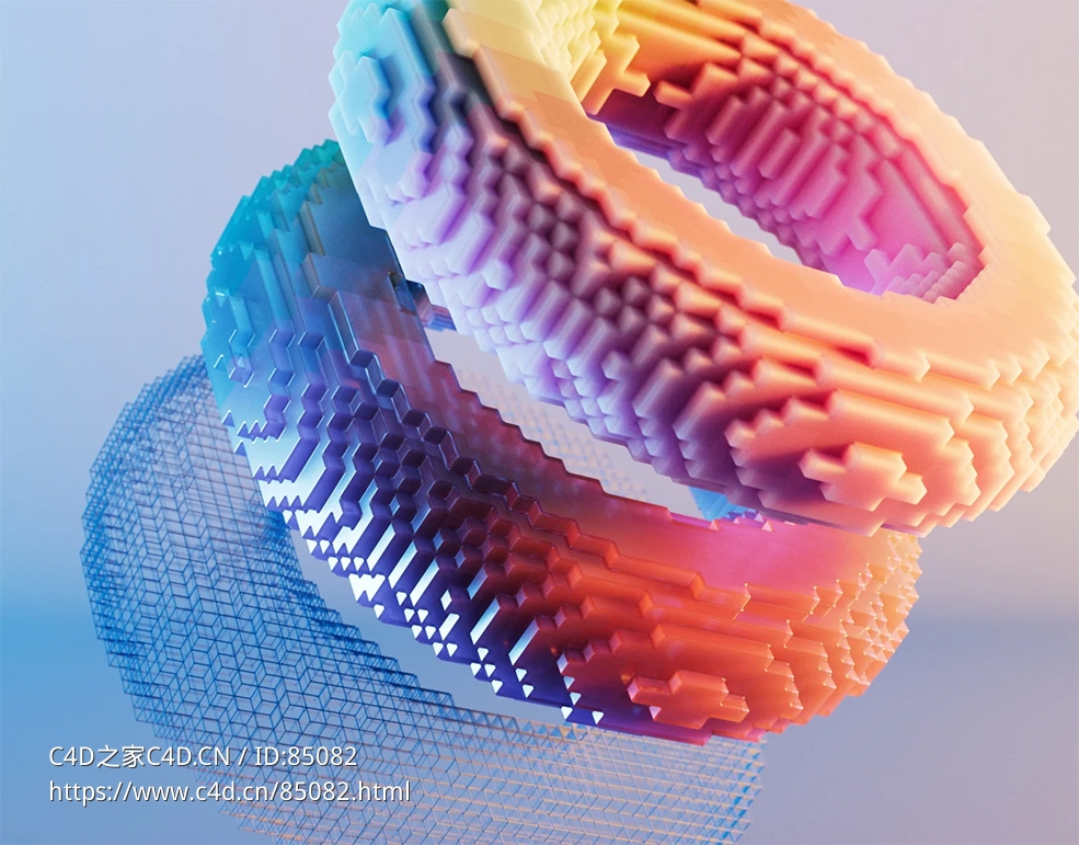 Cinema 4D 场景节点体素网格生成器与生长解算器工程文件程序化建模与动画特效案例分享Voxel Mesher with Cinema 4D Scene Nodes