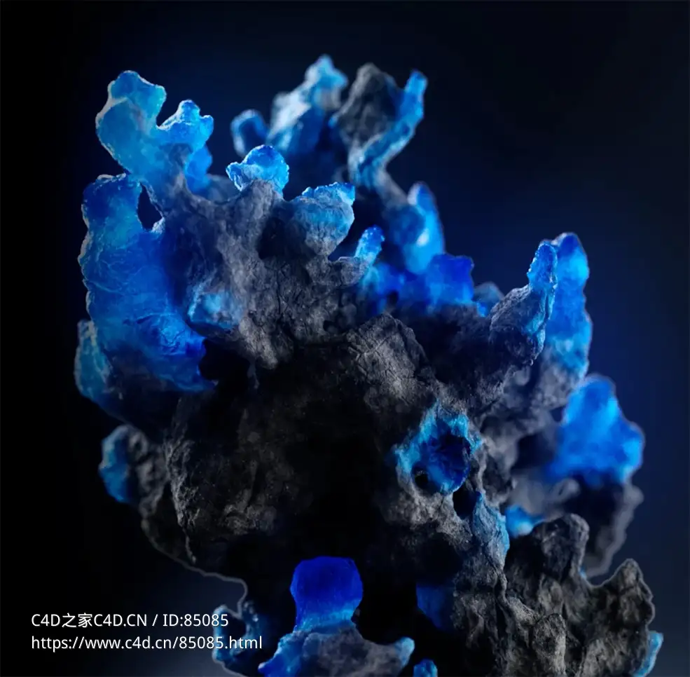 Cinema 4D场景节点点生长体积建模Redshift渲染可编辑动画3D模型下载有机生长特效C4D工程文件Growing Points with Cinema 4D Scene Nodes