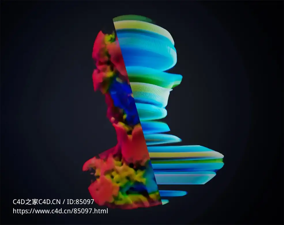 Cinema 4D体积烟雾彩色渐变Python脚本工具含Fields预设Redshift渲染3D工程文件Volume Colorizer