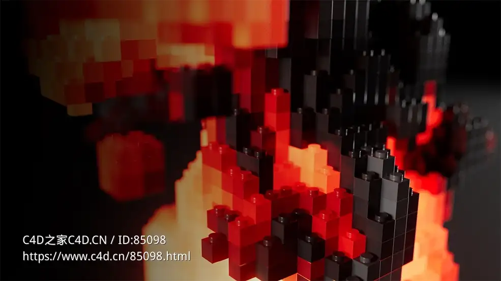 Cinema 4D乐高积木风格体素化节点预设含Scene Nodes Redshift渲染3D工程文件
