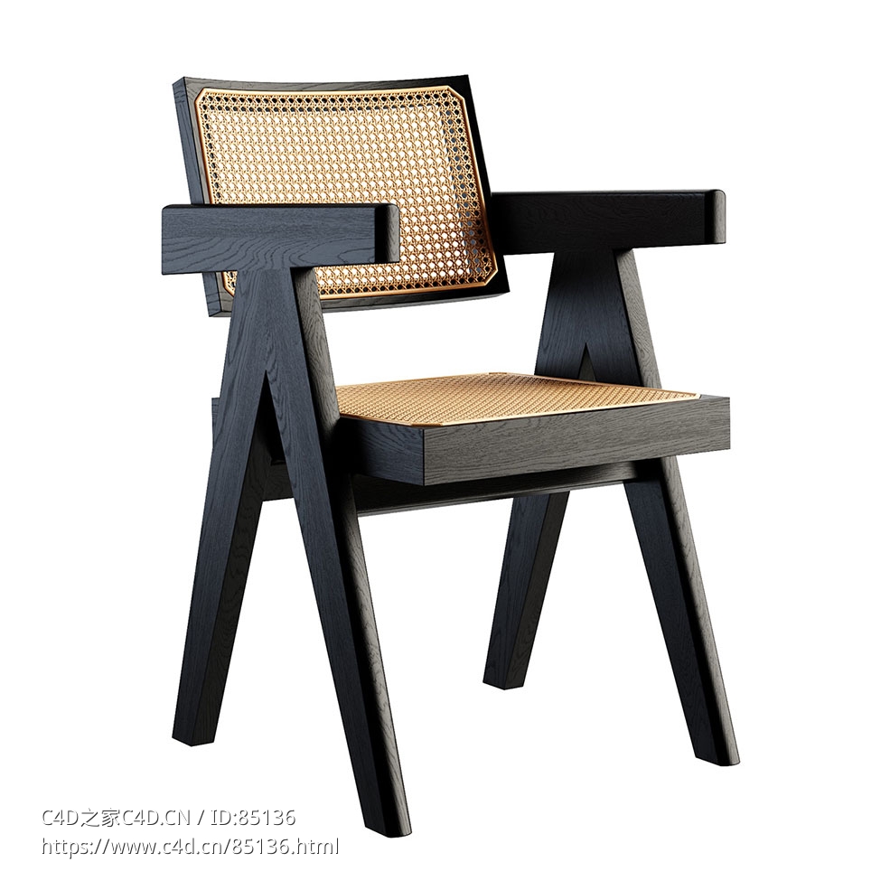 国会大厦椅子设计师座椅（Cassina品牌）3D模型素材下载Capitol Complex Chair by Cass - C4D之家 - 0012.jpg