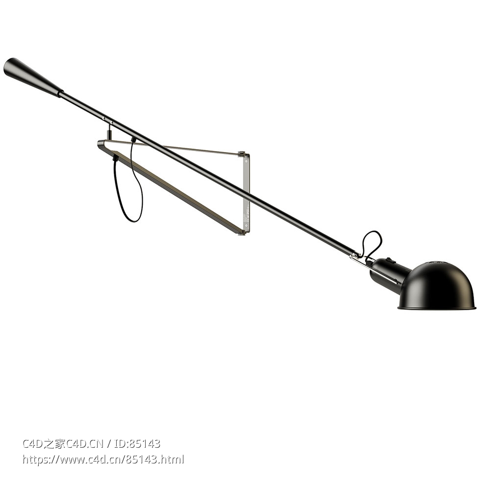 小型黑色壁灯墙面装饰灯（Flos品牌）3D模型素材下载Wall Lamp Small Black by Flos