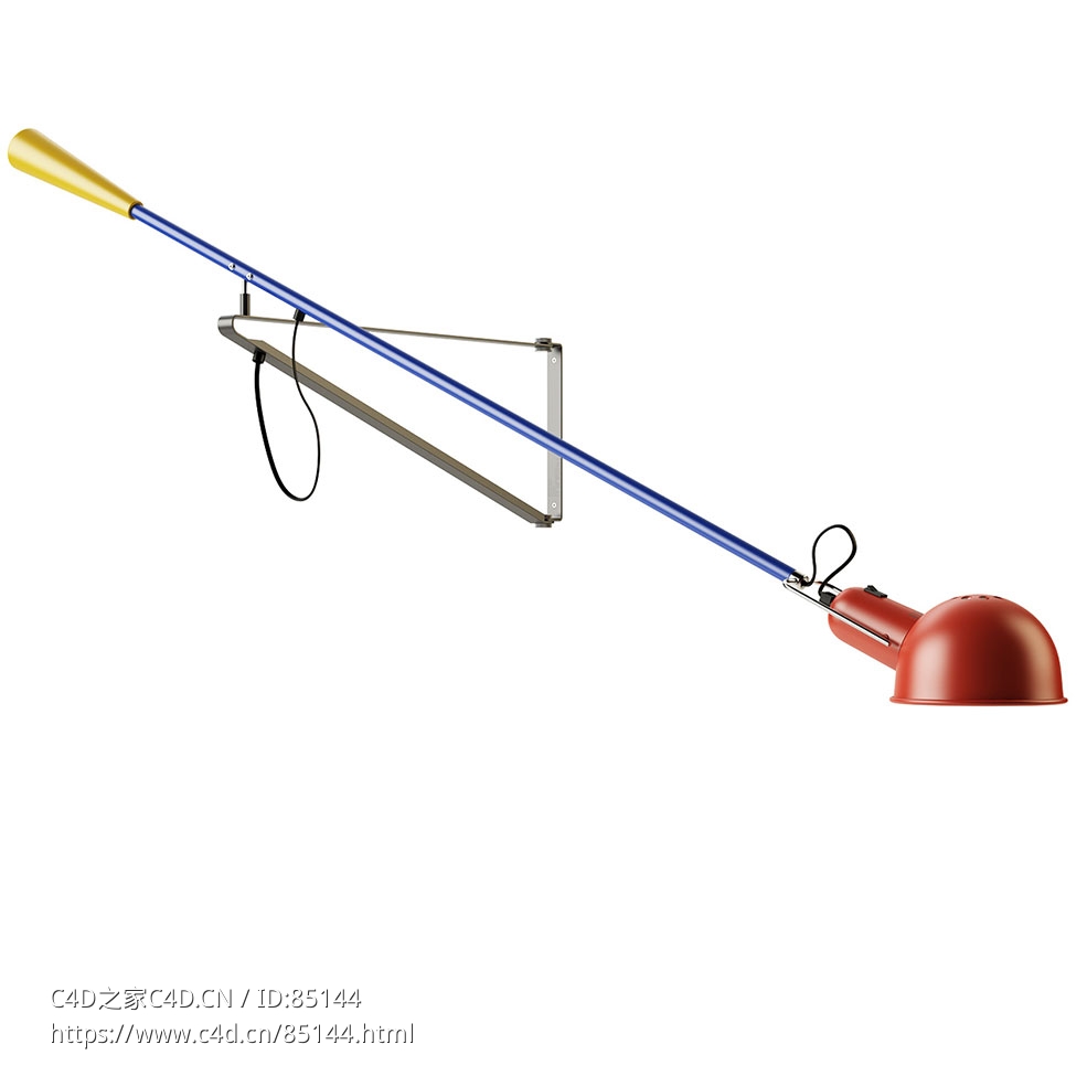 小型彩色壁灯墙面艺术灯（Flos品牌）3D模型素材下载Wall Lamp Small Chromatica by Fl - C4D之家 - 0020.jpg