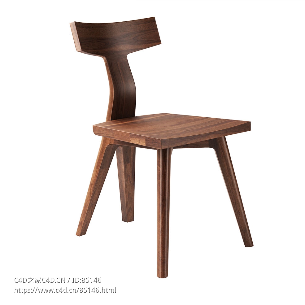 鳍形餐椅餐厅座椅（De La Espada品牌）3D模型素材下载Fin Dining Chair by De La Espa