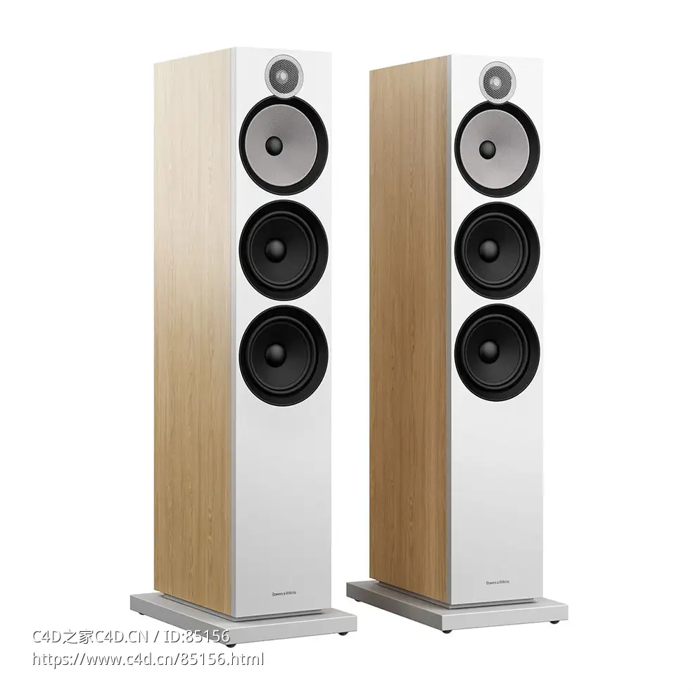 白色S3扬声器音响系统（Bowers & Wilkins品牌）3D模型素材下载S3 Speakers White by B - C4D之家 - 0032.jpg