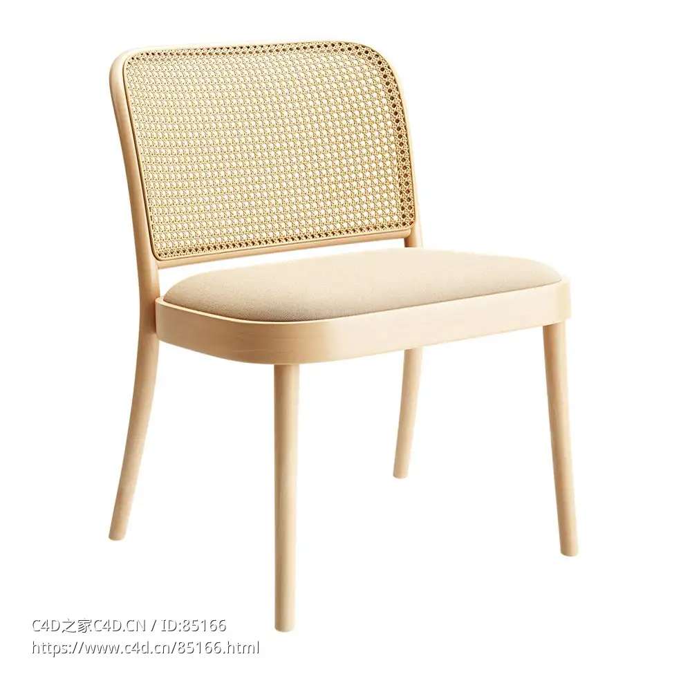 软垫休闲椅休息座椅（Ton品牌）3D模型素材下载Lounge Chair Upholstered by Ton - C4D之家 - 0042.jpg