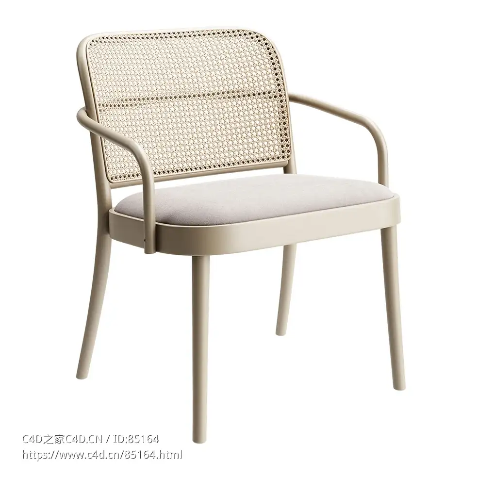 软垫休闲扶手椅舒适座椅（Ton品牌）3D模型素材下载Lounge Armchair Upholstered by To - C4D之家 - 0040.jpg