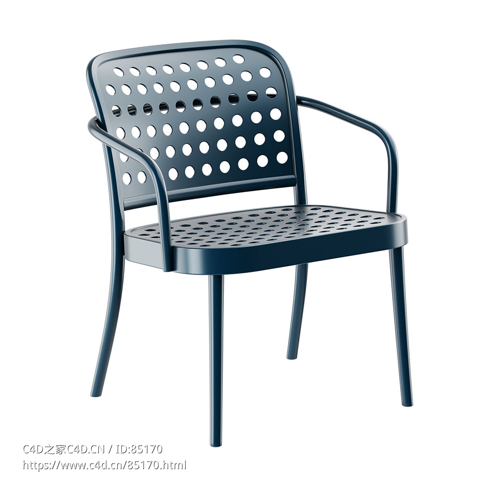 休闲扶手椅舒适座椅（Ton品牌）3D模型素材下载Lounge Armchair by Ton - C4D之家 - 0046.jpg