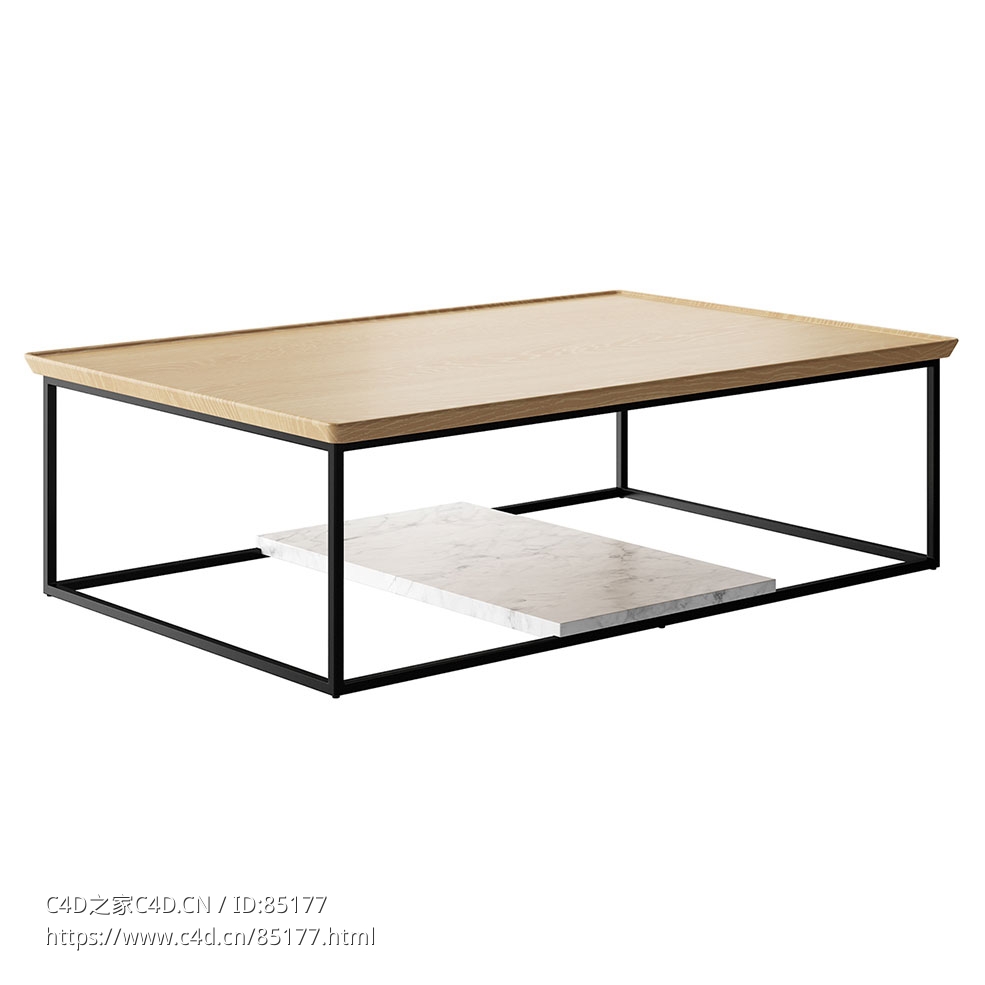 矩形咖啡桌茶几（Rolf Benz品牌）3D模型素材下载Rectangular Coffee Table by Rolf Be