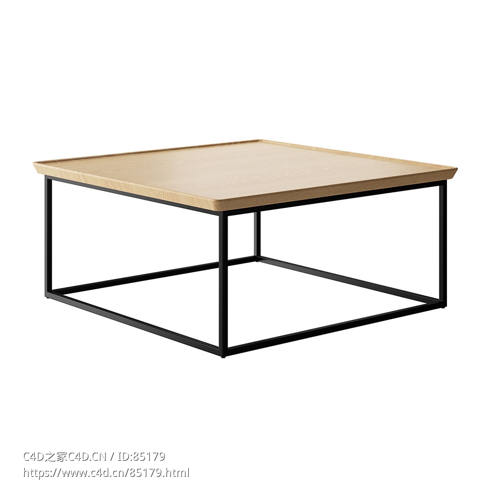 方形咖啡桌茶几（Rolf Benz品牌）3D模型素材下载Square Coffee Table by Rolf Benz