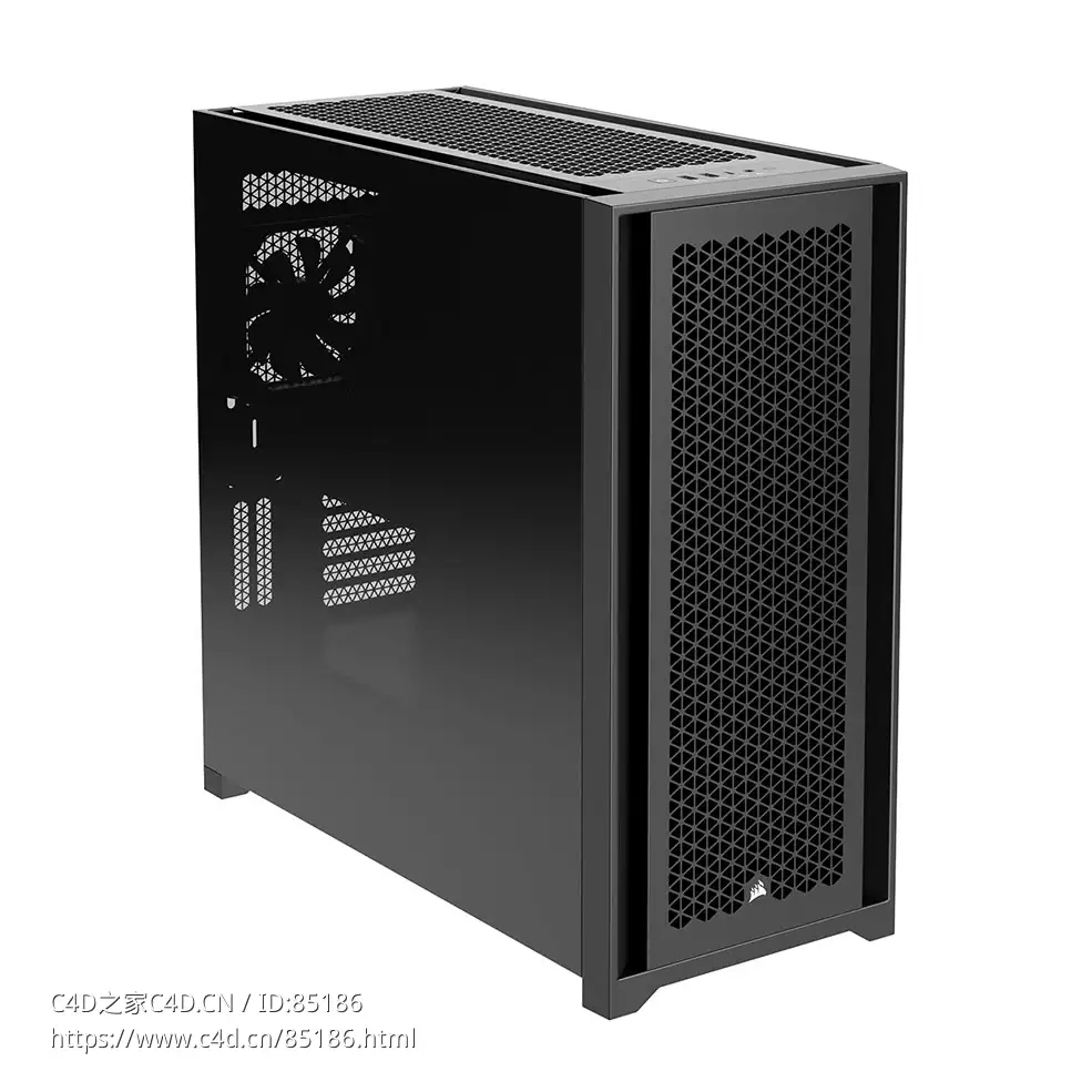 玻璃中塔ATX电脑机箱电脑配件（Corsair品牌）3D模型素材下载Airflow Glass Mid-Tower