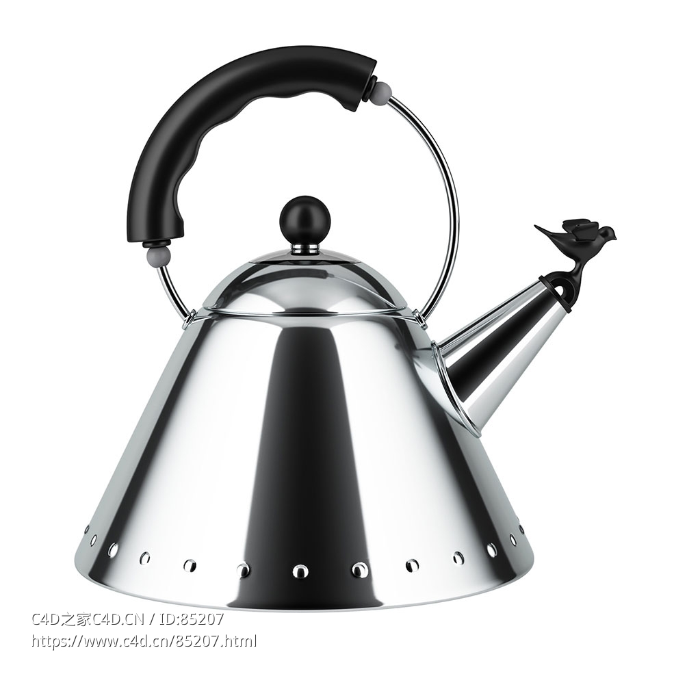 鸣笛茶壶烧水壶（Alessi品牌）3D模型素材下载Bollitore Whistling Tea Kettle by Ales - C4D之家 - 0083.jpg