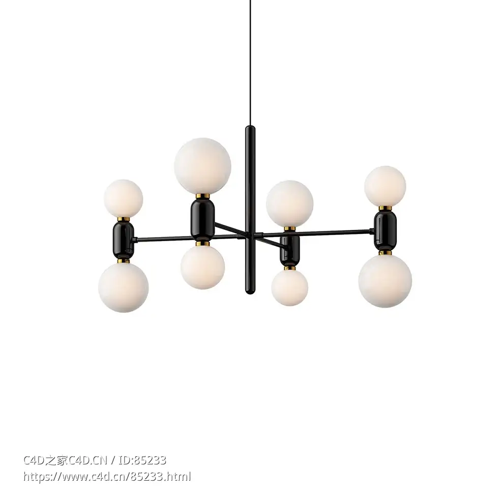 阿巴斯吊灯4灯吊式照明（Parachilna品牌）3D模型素材下载Aballs Chandelier 4 by Para - C4D之家 - 0109.jpg