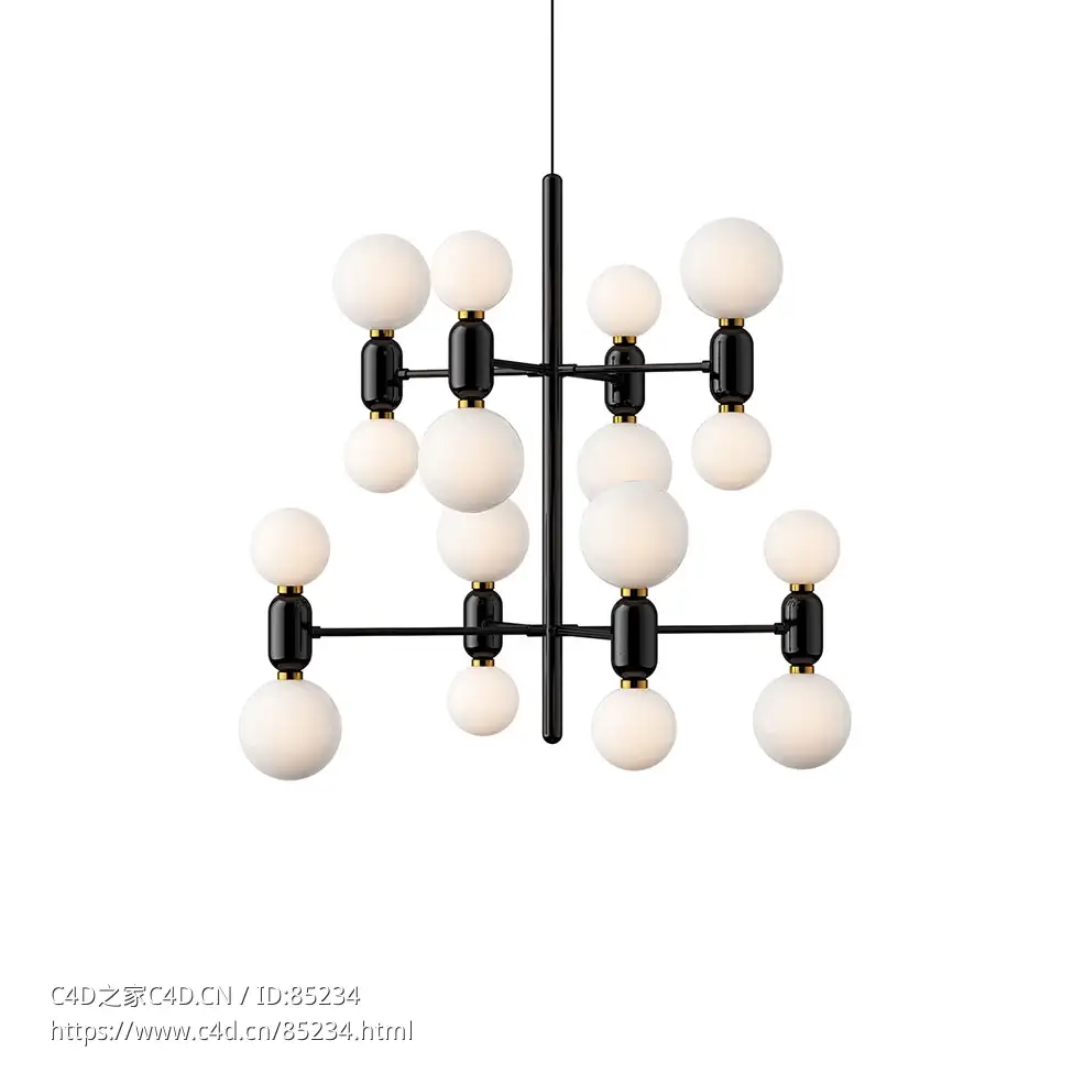 阿巴斯吊灯8灯吊式照明（Parachilna品牌）3D模型素材下载Aballs Chandelier 8 by Para - C4D之家 - 0110.jpg