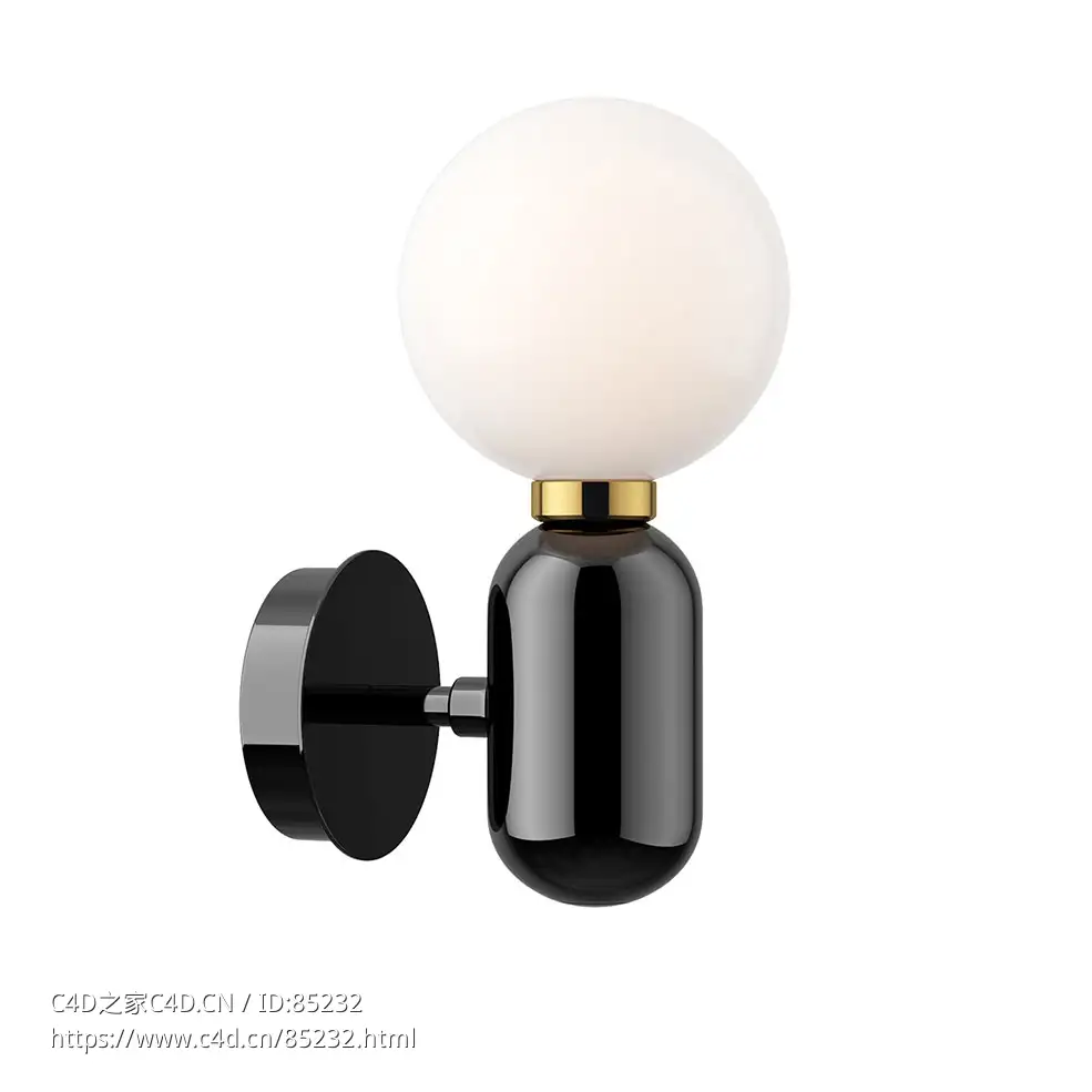 阿巴斯壁灯墙面照明（Parachilna品牌）3D模型素材下载Aballs A Wall Light by Parachi - C4D之家 - 0108.jpg