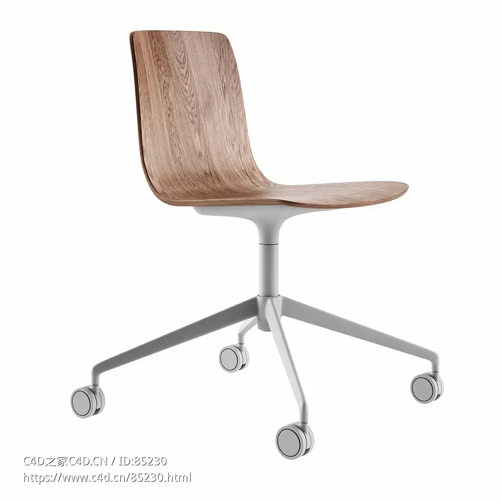 阿瓦脚架旋转办公椅办公座椅（Arper品牌）3D模型素材下载Aava Trestle Swivel Office - C4D之家 - 0106.jpg