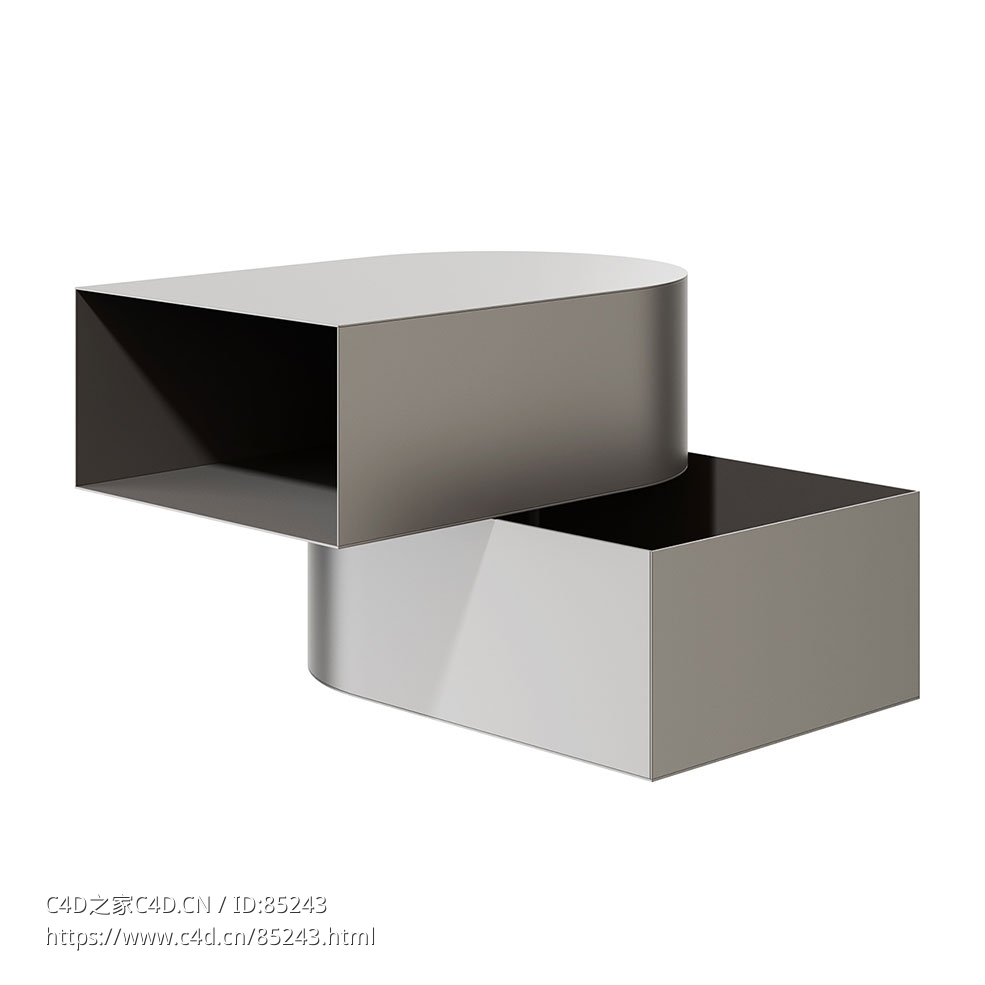 阿布西德床头柜卧室边柜（Bolzan品牌）3D模型素材下载Abside Bedside Table by Bolzan