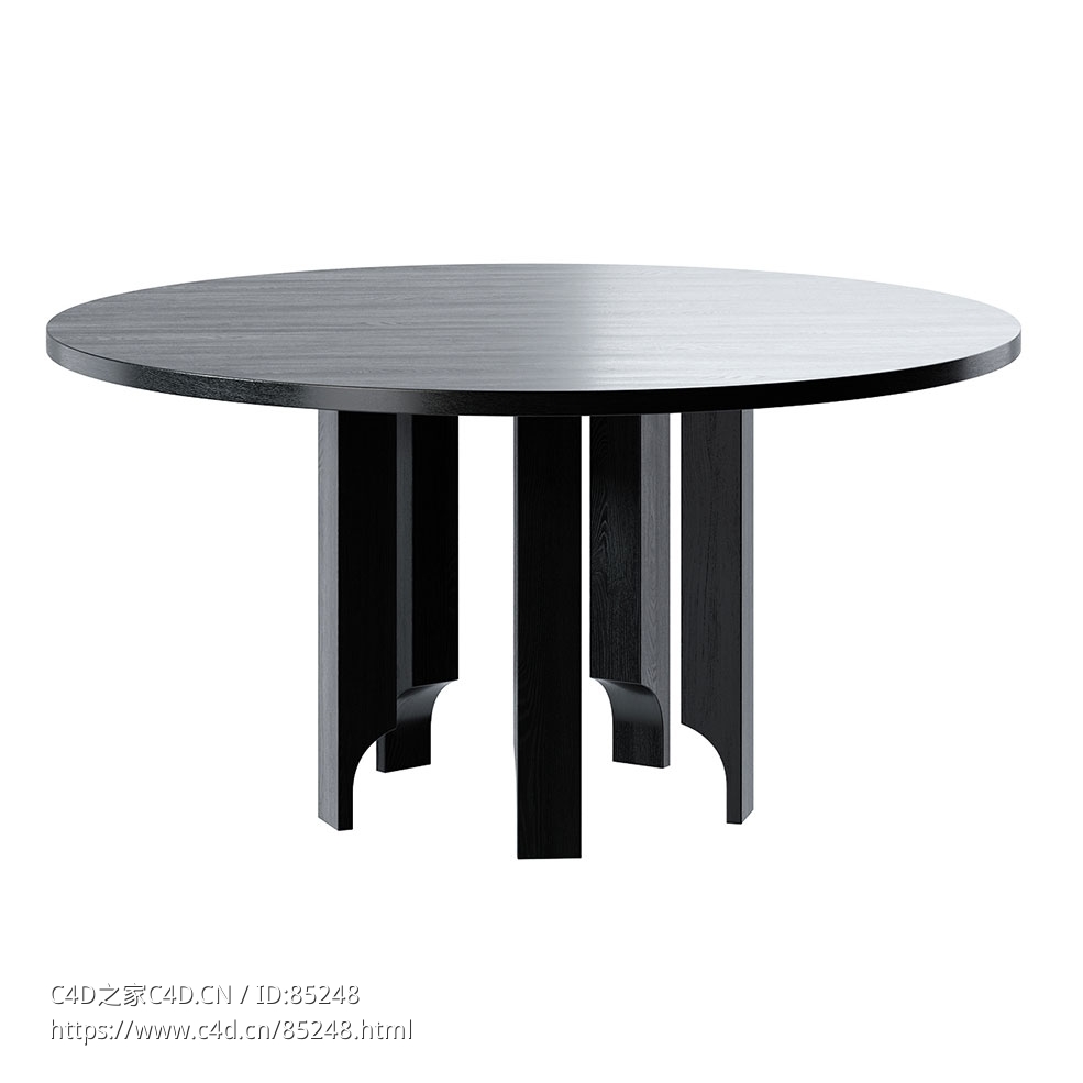 亚克圆形餐桌家用餐桌（Mokko品牌）3D模型素材下载Acer Round Dining Table by Mokko
