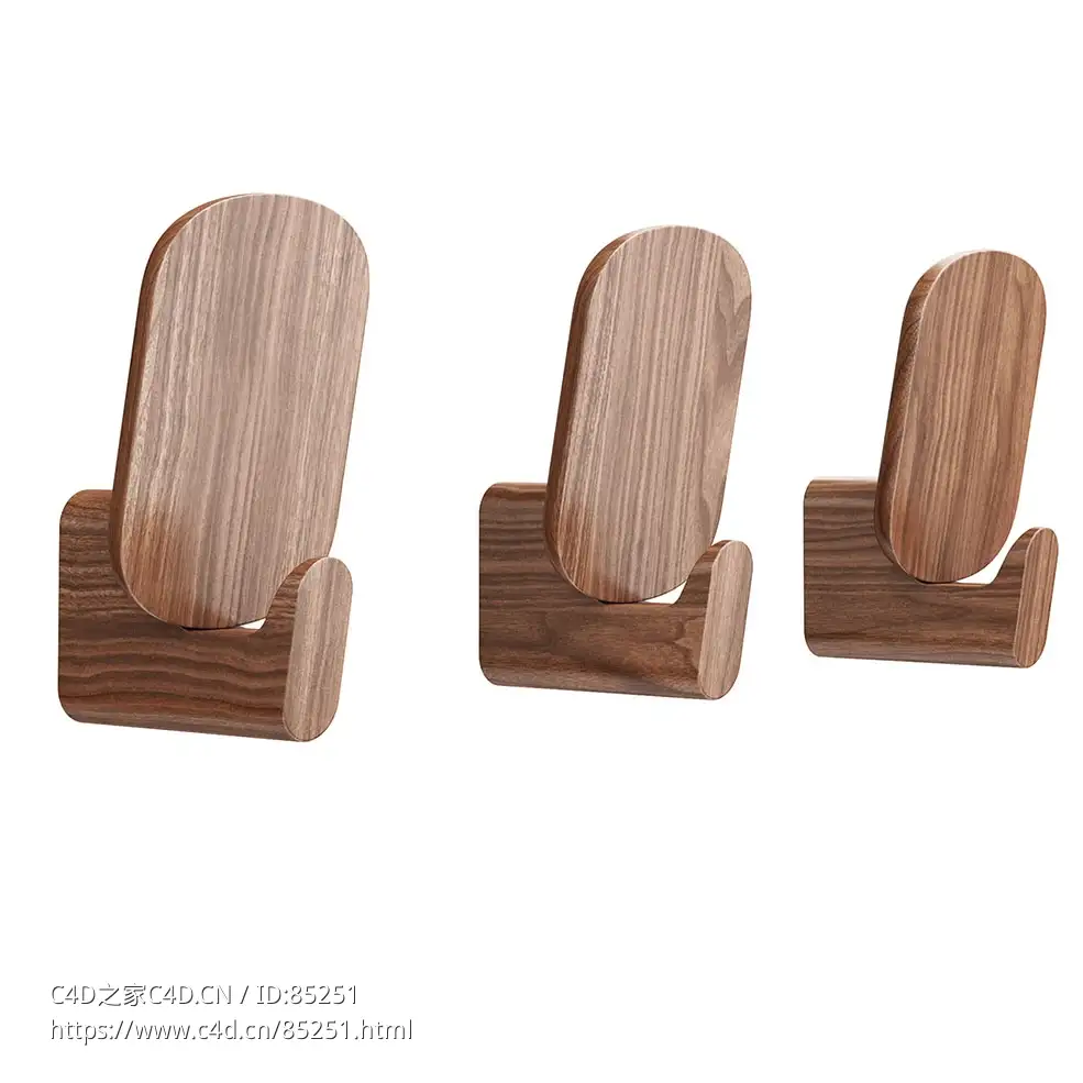 广告挂钩墙面衣架墙面挂钩（Zeitraum品牌）3D模型素材下载Ad Hook Wall Coat Rack by