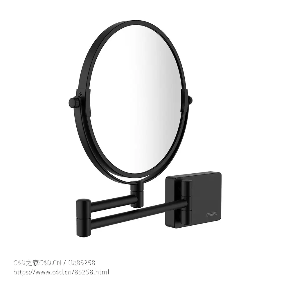 添加存储剃须镜浴室镜（Hansgrohe品牌）3D模型素材下载AddStoris Shaving Mirror by H