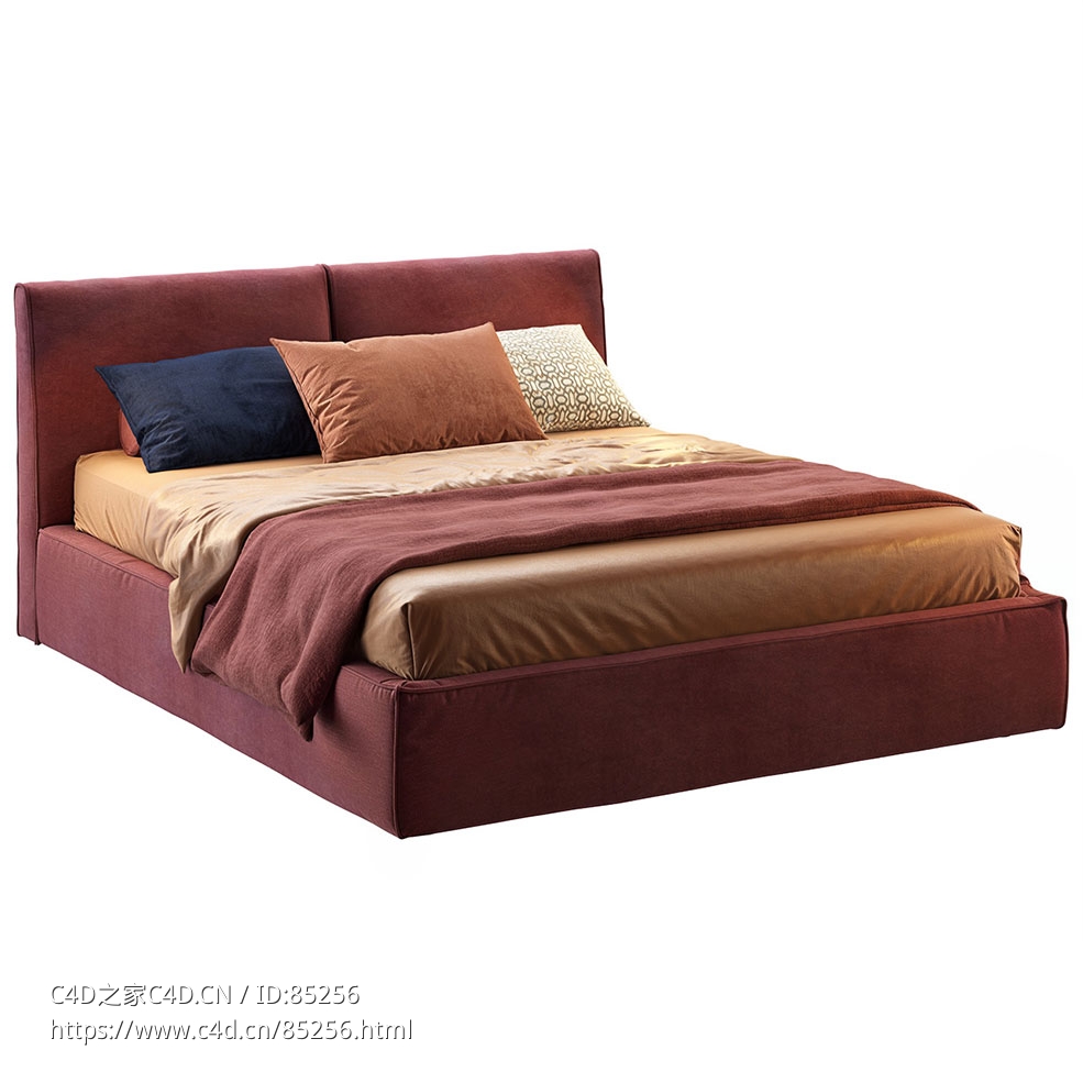 艾达床卧室家具（Twils品牌）3D模型素材下载Ada Bed by Twils