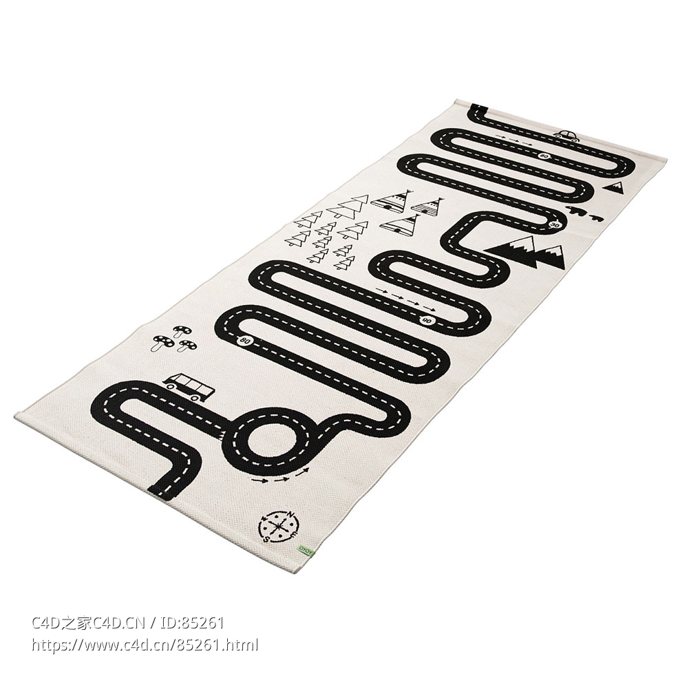 探险地毯地面装饰（Oyoy品牌）3D模型素材下载Adventure Rug by Oyoy - C4D之家 - 0137.jpg
