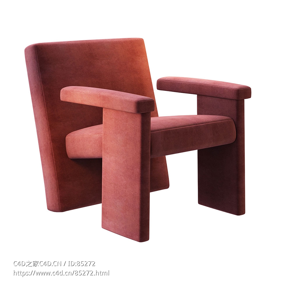 带扶手阿盖蒂椅休闲座椅（La Cividina品牌）3D模型素材下载Agetti Chair with Armrest - C4D之家 - 0148.jpg