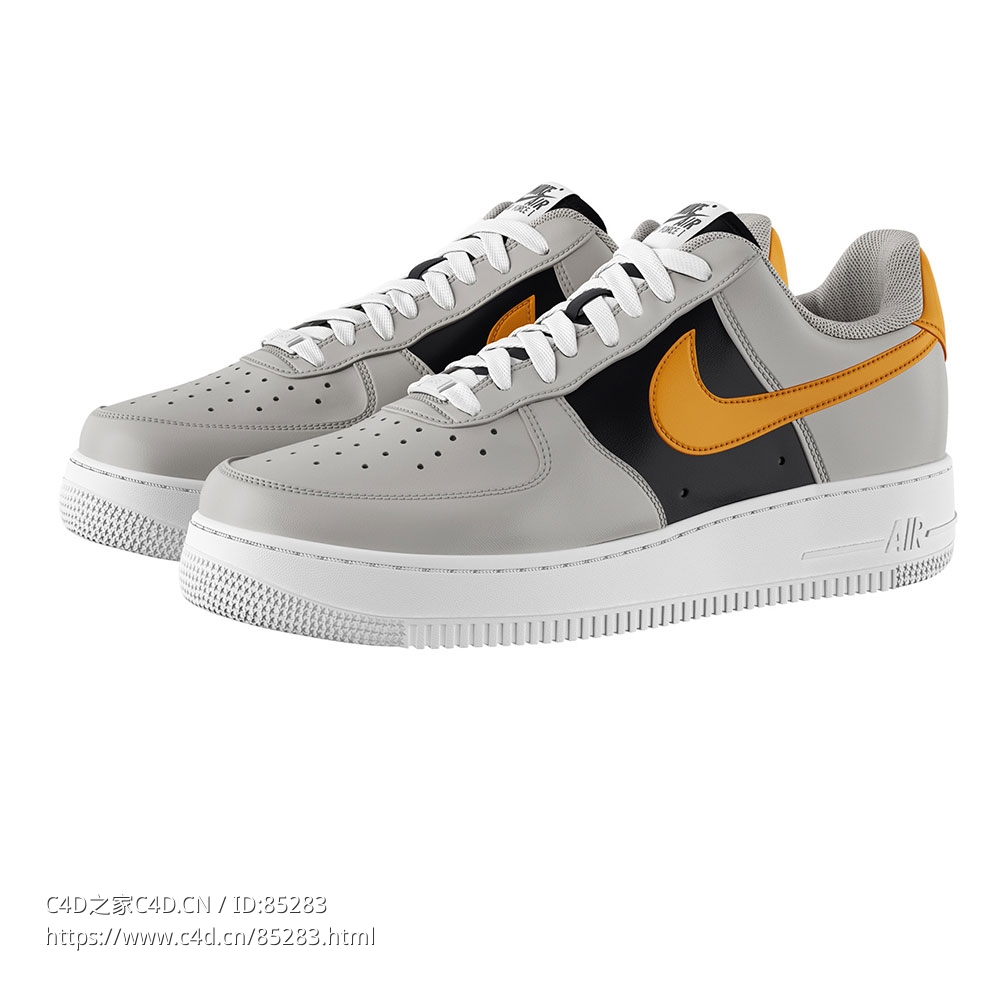 空军1 07低帮定制鞋运动鞋（Nike品牌）3D模型素材下载Air Force 1 07 Shoes Low By Yo