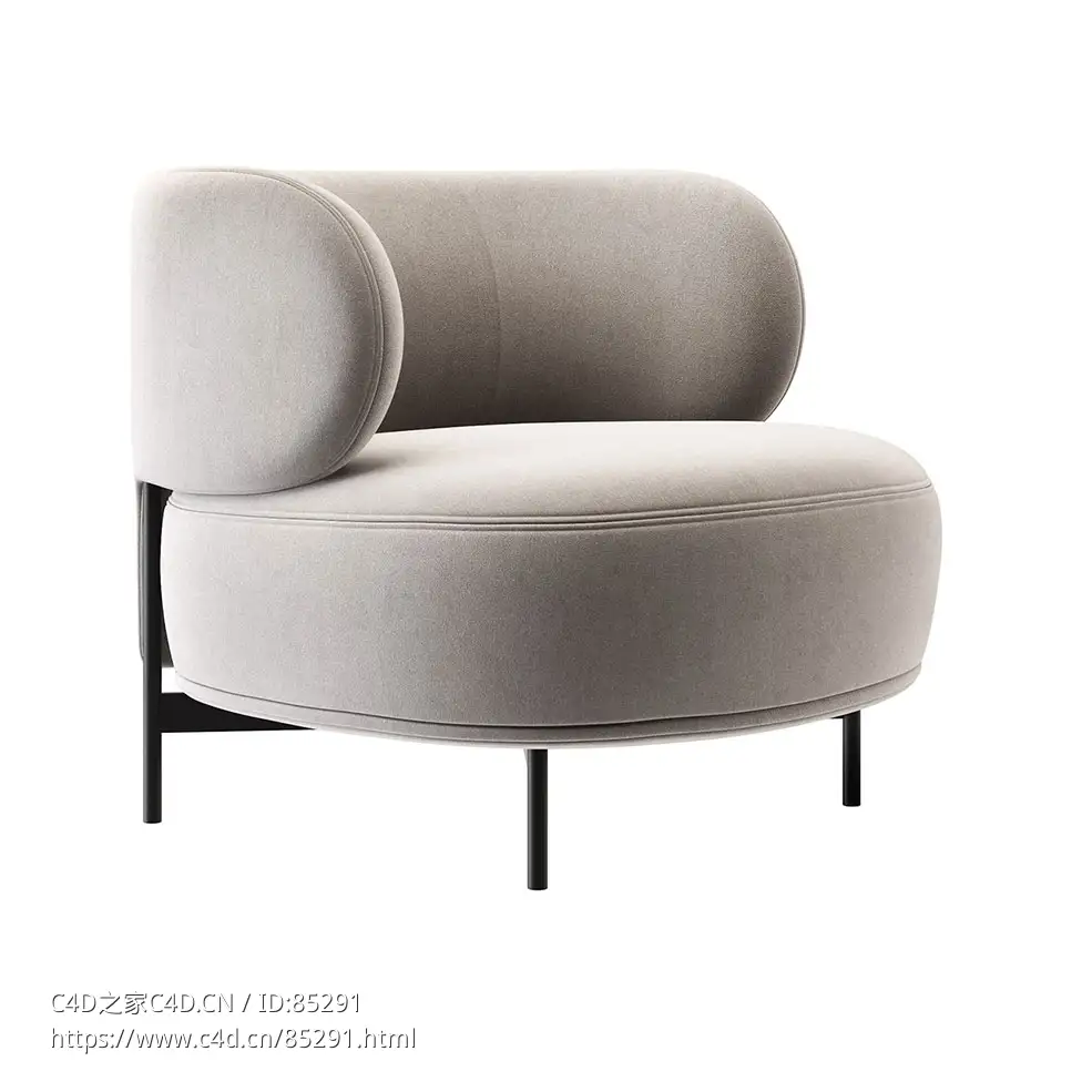 秋子休闲椅舒适座椅（Gallotti&Radice品牌）3D模型素材下载Akiko Lounge Chair by Gal - C4D之家 - 0167.jpg