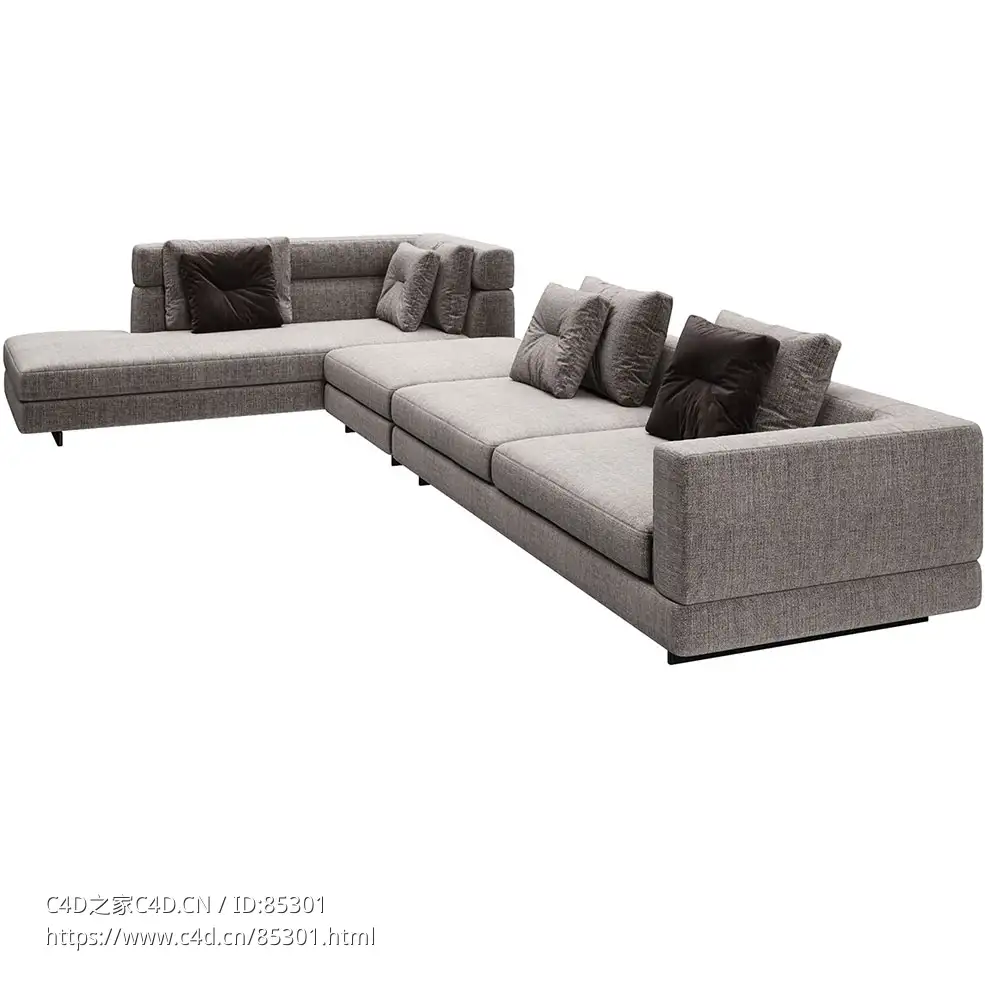 亚历山大06沙发多人座沙发（Minotti品牌）3D模型素材下载Alexander 06 Sofa by Minott