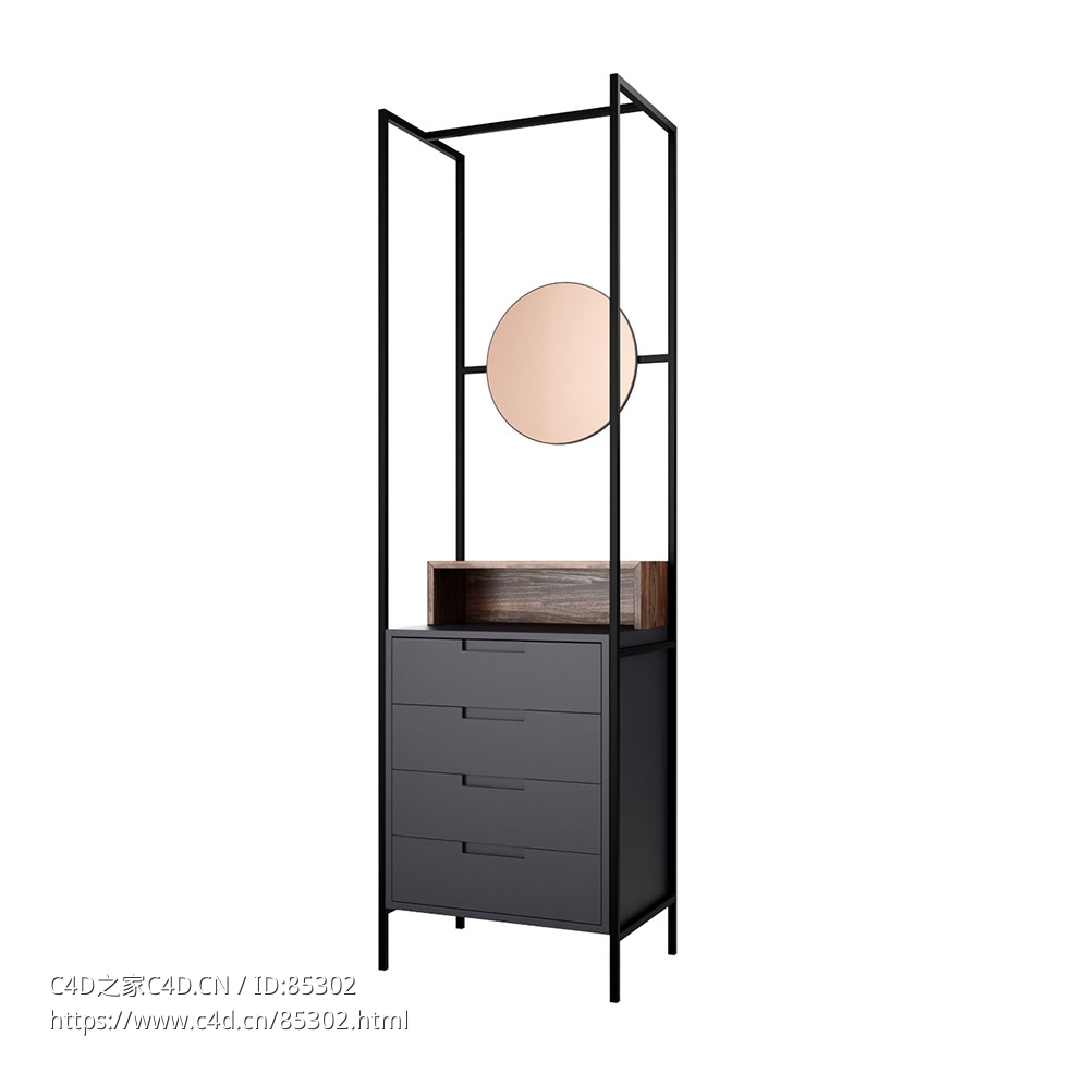 亚历山德拉镜子抽屉装饰镜（MannMade London品牌）3D模型素材下载Alexandra Mirror Dr - C4D之家 - 0178.jpg