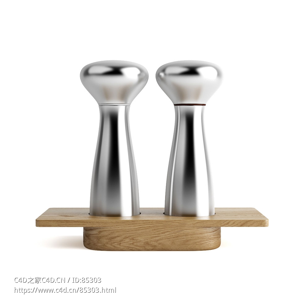 阿尔弗雷多盐胡椒研磨器厨房调味工具（Georg Jensen品牌）3D模型素材下载Alfredo Salt