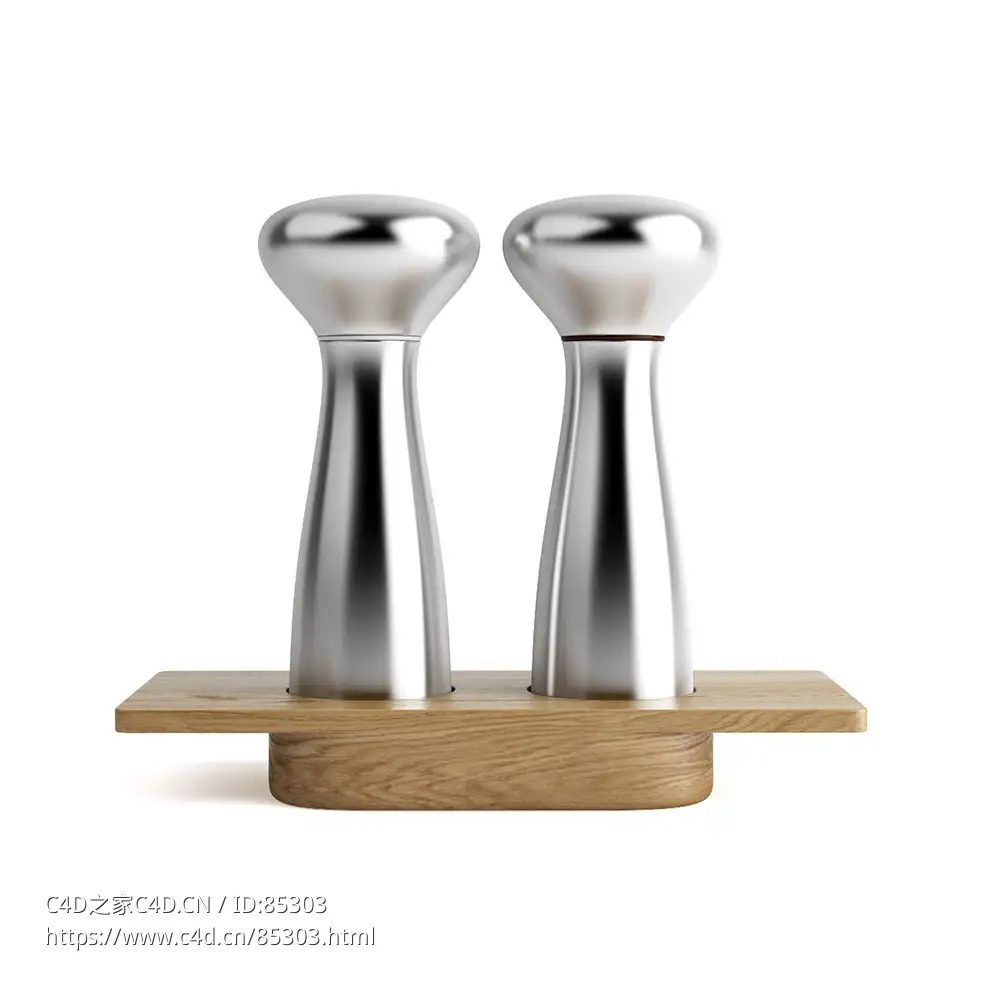 阿尔弗雷多盐胡椒研磨器厨房调味工具（Georg Jensen品牌）3D模型素材下载Alfredo Salt
