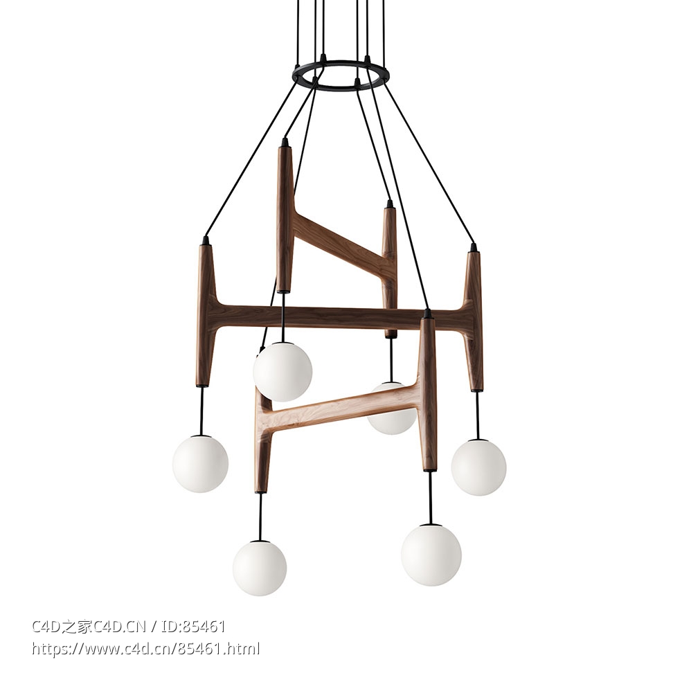 Astra 3 悬挂灯Porada品牌吊灯3D模型素材下载Astra 3 Suspension Lamp by Porada - C4D之家 - 0303.jpg
