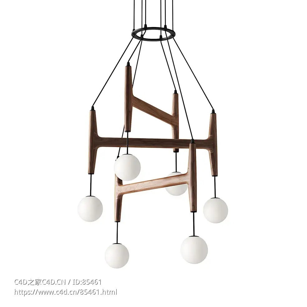 Astra 3 悬挂灯Porada品牌吊灯3D模型素材下载Astra 3 Suspension Lamp by Porada - C4D之家 - 0303.jpg