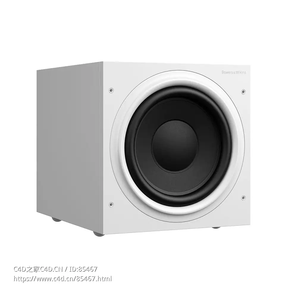 ASW610白色低音音箱宝华韦健品牌音响3D模型素材下载ASW610 Subwoofer White by Bowers