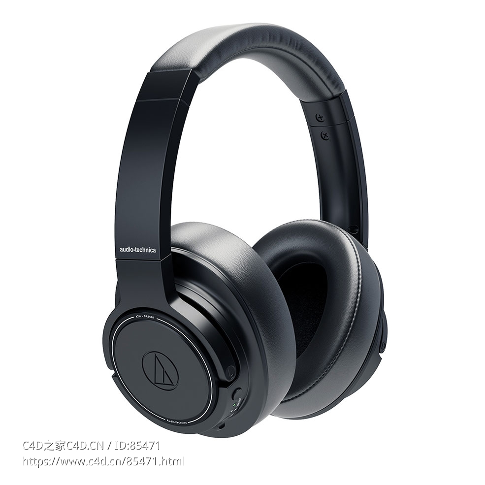 无线蓝牙耳机铁三角品牌耳机3D模型素材下载ATH-SR50BT Wireless Headphones by Audio-