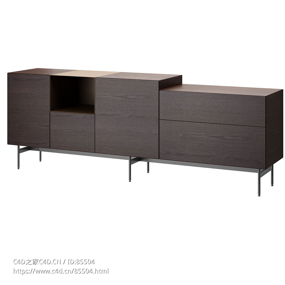 大道17L柜子MD House品牌储物柜3D模型素材下载Avenue Cabinet 17 L by MD House