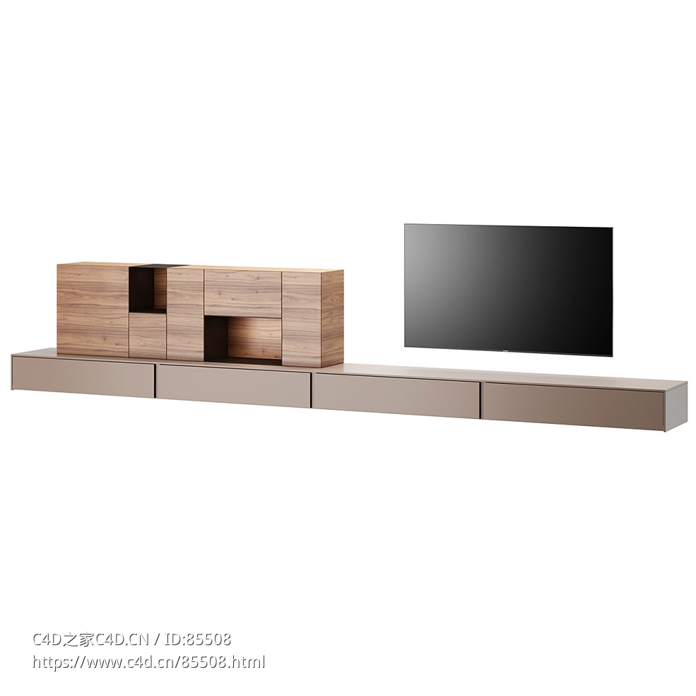 大道480L悬挂电视柜MD House品牌电视柜3D模型素材下载Avenue Suspended TV Stand 480