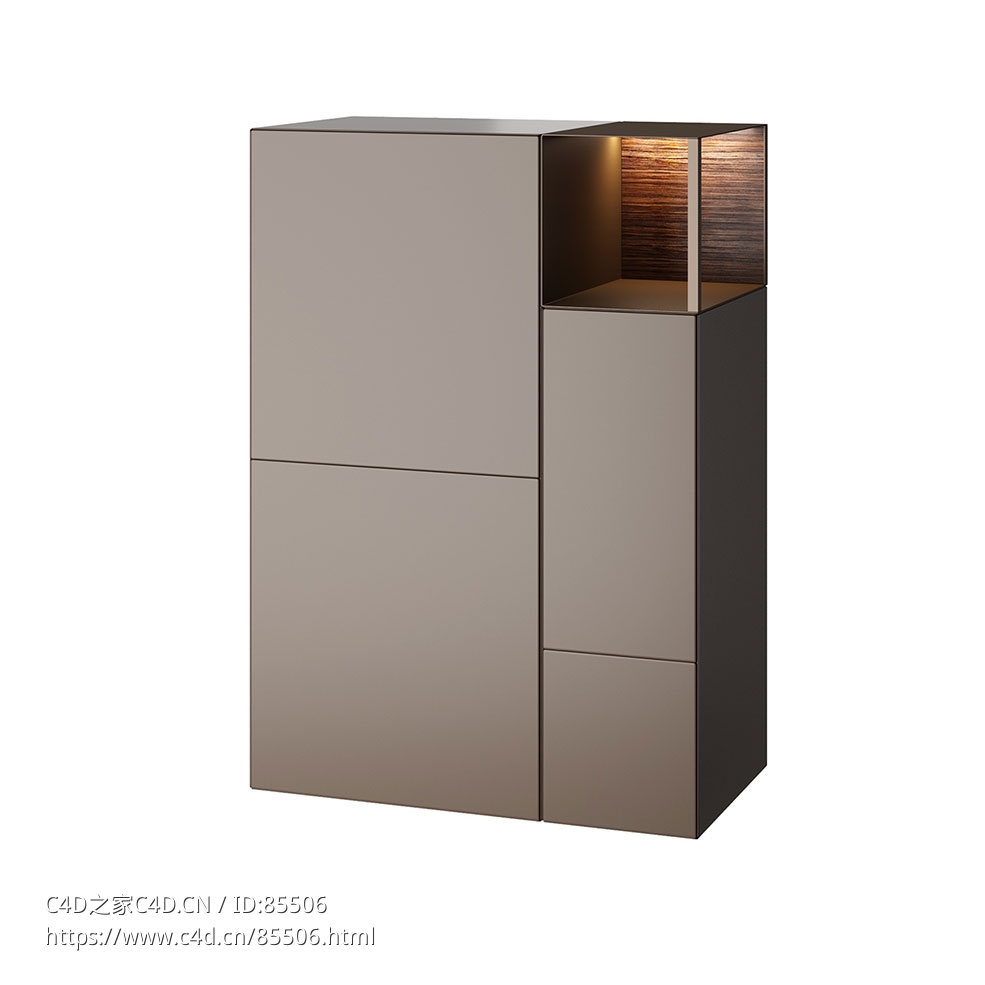 大道01R高柜MD House品牌高柜3D模型素材下载Avenue Highboard Cabinet 01 R by MD Hou