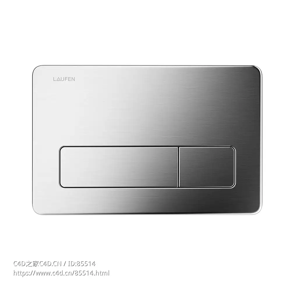 AW2不锈钢双按冲水面板劳芬品牌卫浴3D模型素材下载AW2 Inox Dual Flush Plate by Lauf