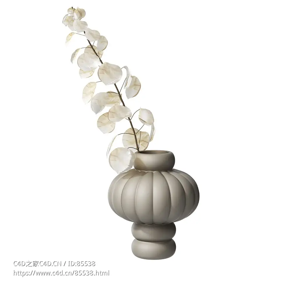 02号气球花瓶配月季Louise Roe品牌花瓶3D模型素材下载Balloon Vase 02 with Lunaria b - C4D之家 - 0380.jpg