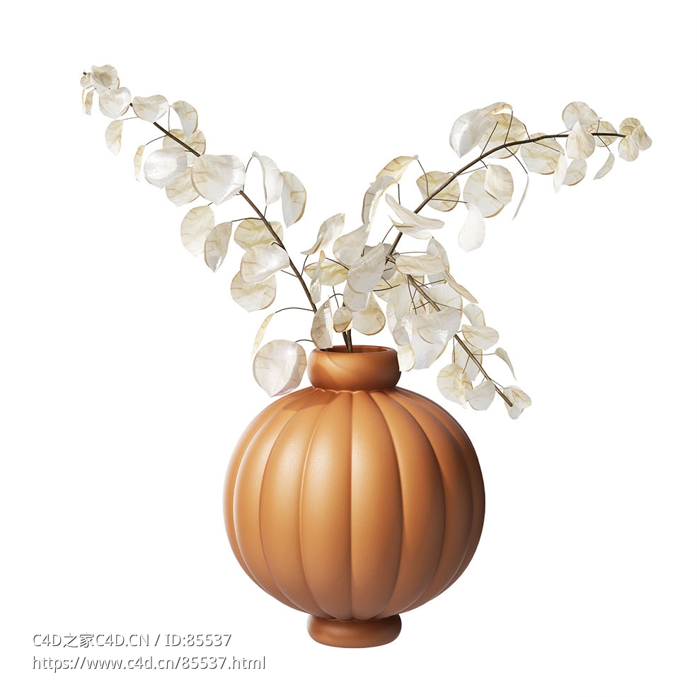 01号气球花瓶配月季Louise Roe品牌花瓶3D模型素材下载Balloon Vase 01 with Lunaria b - C4D之家 - 0379.jpg